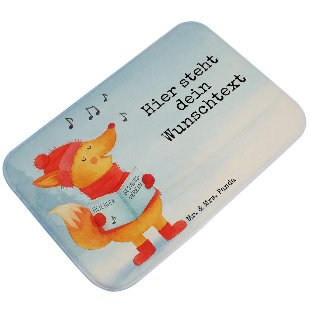 Personalizowana mata łazienkowa lis Śpiewak Design Zima, Boże Narodzenie, dekoracje świąteczne, Mikołaj, Adwent, Wigilia, zimowy motyw