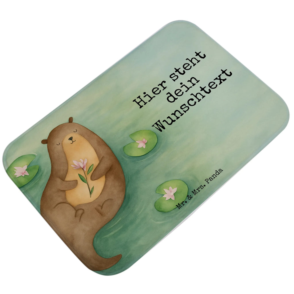 Personalised bath mat otter Water Lily Design otter, marten, sea otter, European otter, water mammal, aquatic animal, baby otter, predator, water, otter gifts, animal lover, gift ideas for animal lovers, animal, mammal, water animal, gifts for people in love