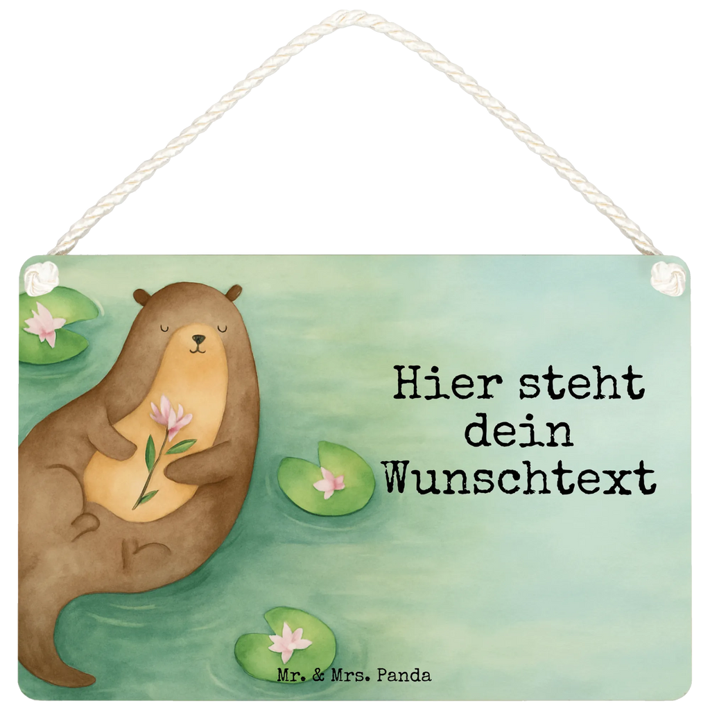 Personalised decorative sign otter Water Lily Design otter, marten, sea otter, European otter, water mammal, aquatic animal, baby otter, predator, water, otter gifts, animal lover, gift ideas for animal lovers, animal, mammal, water animal, gifts for people in love