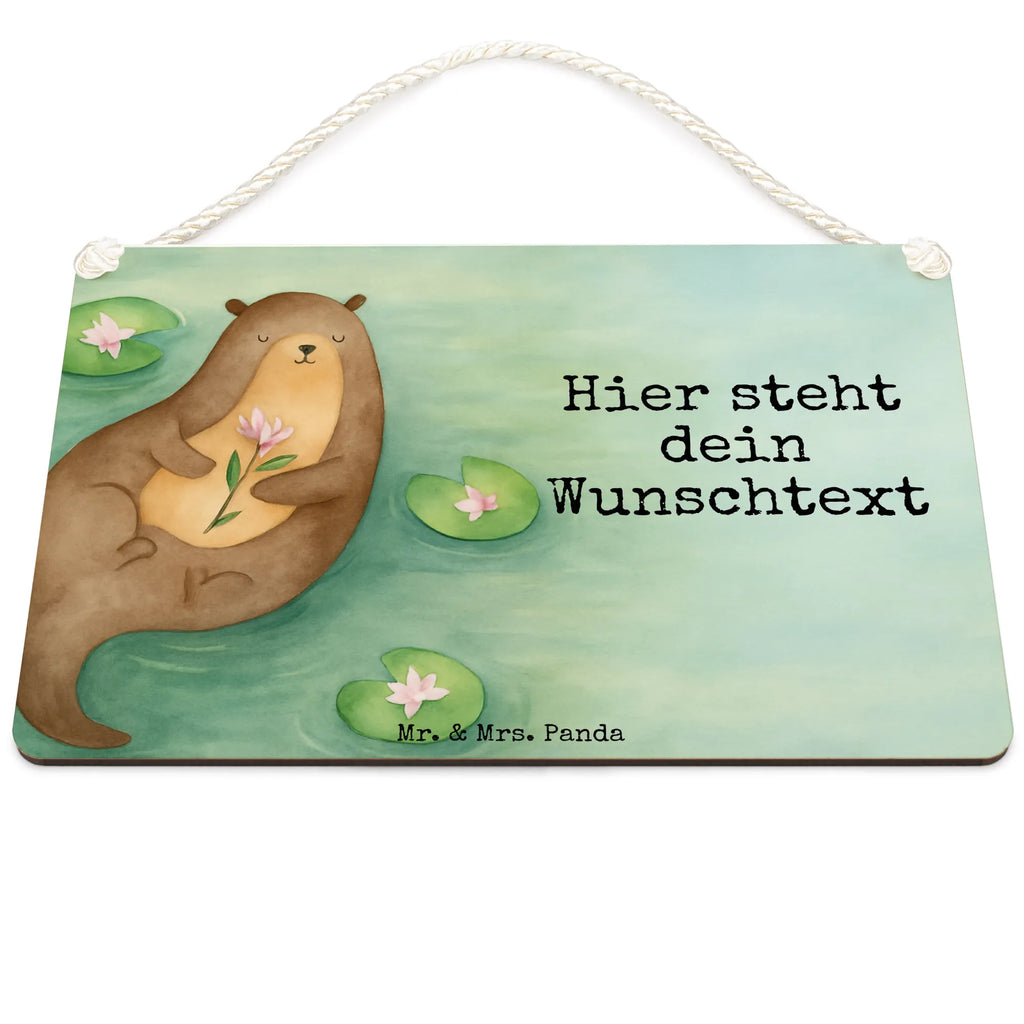 Personalised decorative sign otter Water Lily Design otter, marten, sea otter, European otter, water mammal, aquatic animal, baby otter, predator, water, otter gifts, animal lover, gift ideas for animal lovers, animal, mammal, water animal, gifts for people in love