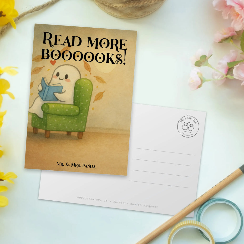 Pocztówka duch książka Design Einladung Geburtstag, Geschenkkarte, Geburtstagskarte, Ansichtskarten, Grußkarte, Einladungskarte, Postkarte, Karte, Dankeskarte, Einladung, Einladungskarten Geburtstag, Ansichtskarte, Halloween, Deko, Martinssingen, Dekoration, Geschenke, Schenken, gemütlich, Gespenst, Herbst, Buch