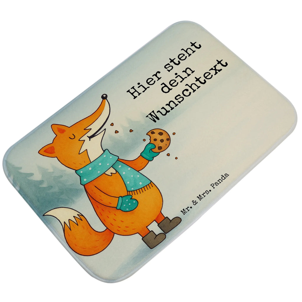 Personalised bath mat Fox biscuit Design fox, foxes, forest wildlife, clever as a fox, animal lover, love, cookies, baking saying, christmas time, christmas present, kitchen decoration, winter