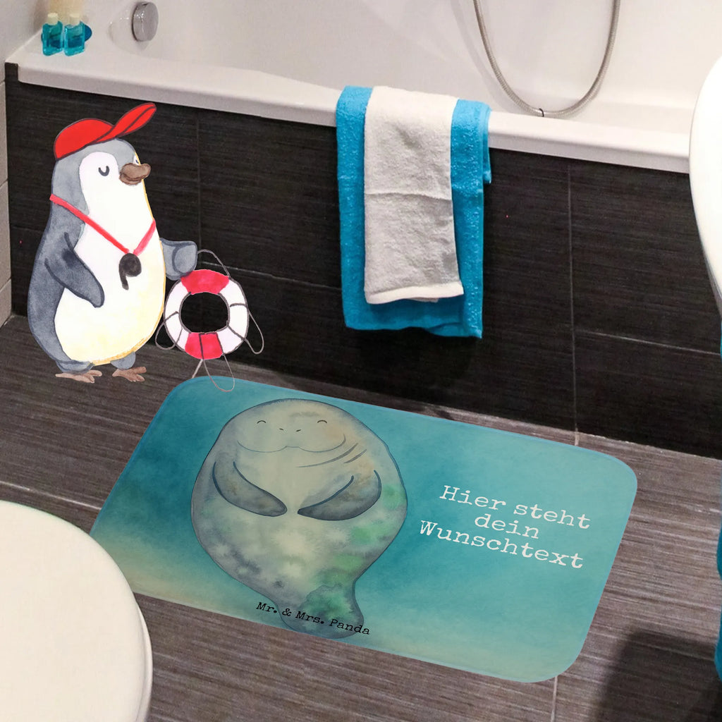 Personalised bath mat manatee happy Design Seafood, aquatic animals, ocean, sea, fish, shells, corals, reef, whale, narwhal, sea urchin, lobster, platypus, turtle, manatee, crocodile, orca, shrimp, gifts for seafood lovers, water world, underwater animals, underwater world, vacation, deep sea, seafood fans, gift ideas, seafood decoration, seafood posters, Respect, Lovesickness, Carefulness, Girlfriend, Manatee, Self-love, New start, New beginning, Manatees, Satisfaction