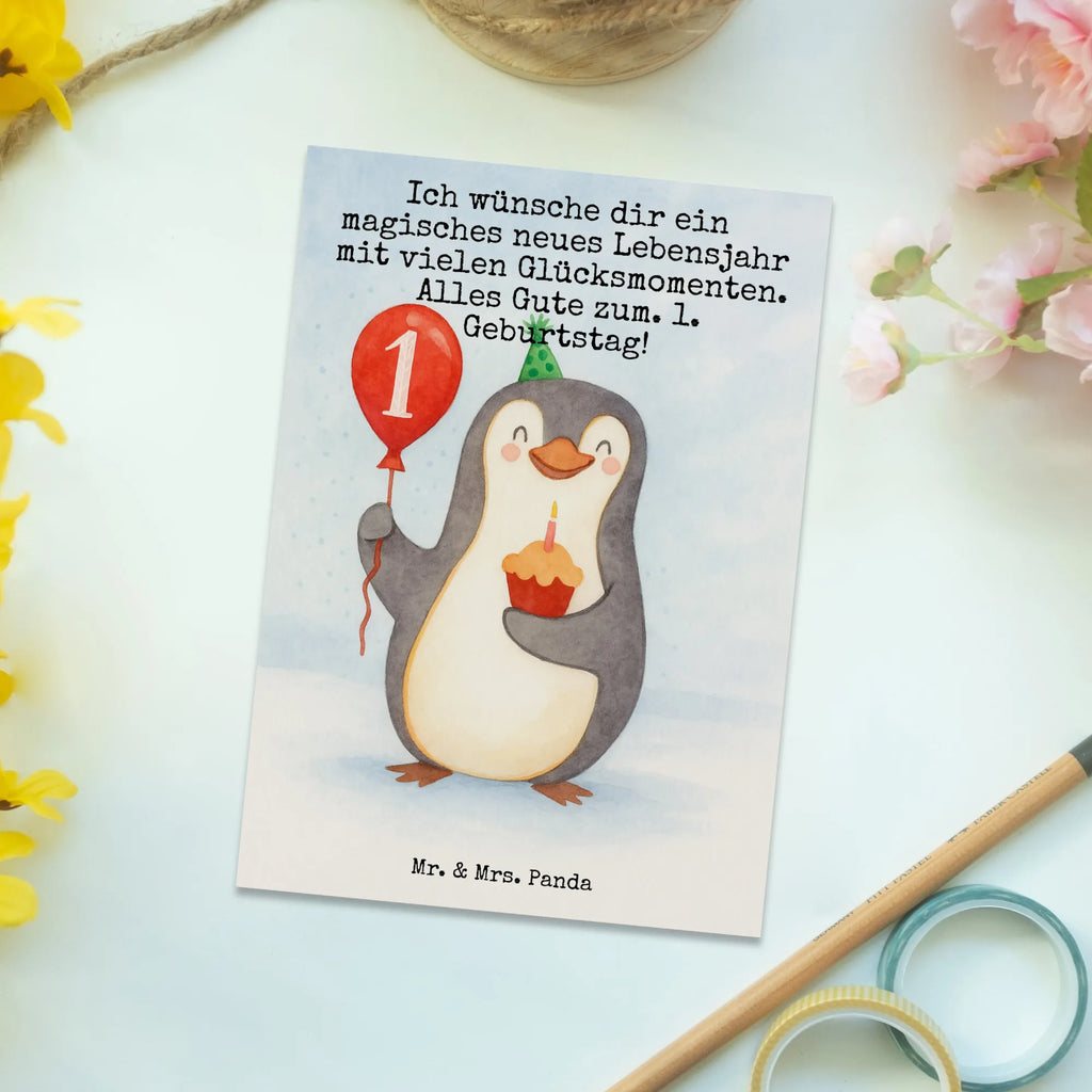 Postkarte 1. Geburtstag Pinguin Luftballon Design Postkarte, Karte, Geschenkkarte, Grußkarte, Einladung, Ansichtskarte, Geburtstagskarte, Einladungskarte, Dankeskarte, Ansichtskarten, Einladung Geburtstag, Einladungskarten Geburtstag, Geburtstag, Geburtstagsgeschenk, Geschenk, Pinguin, Geburtstage, Happy Birthday, Geburtstagsfeier