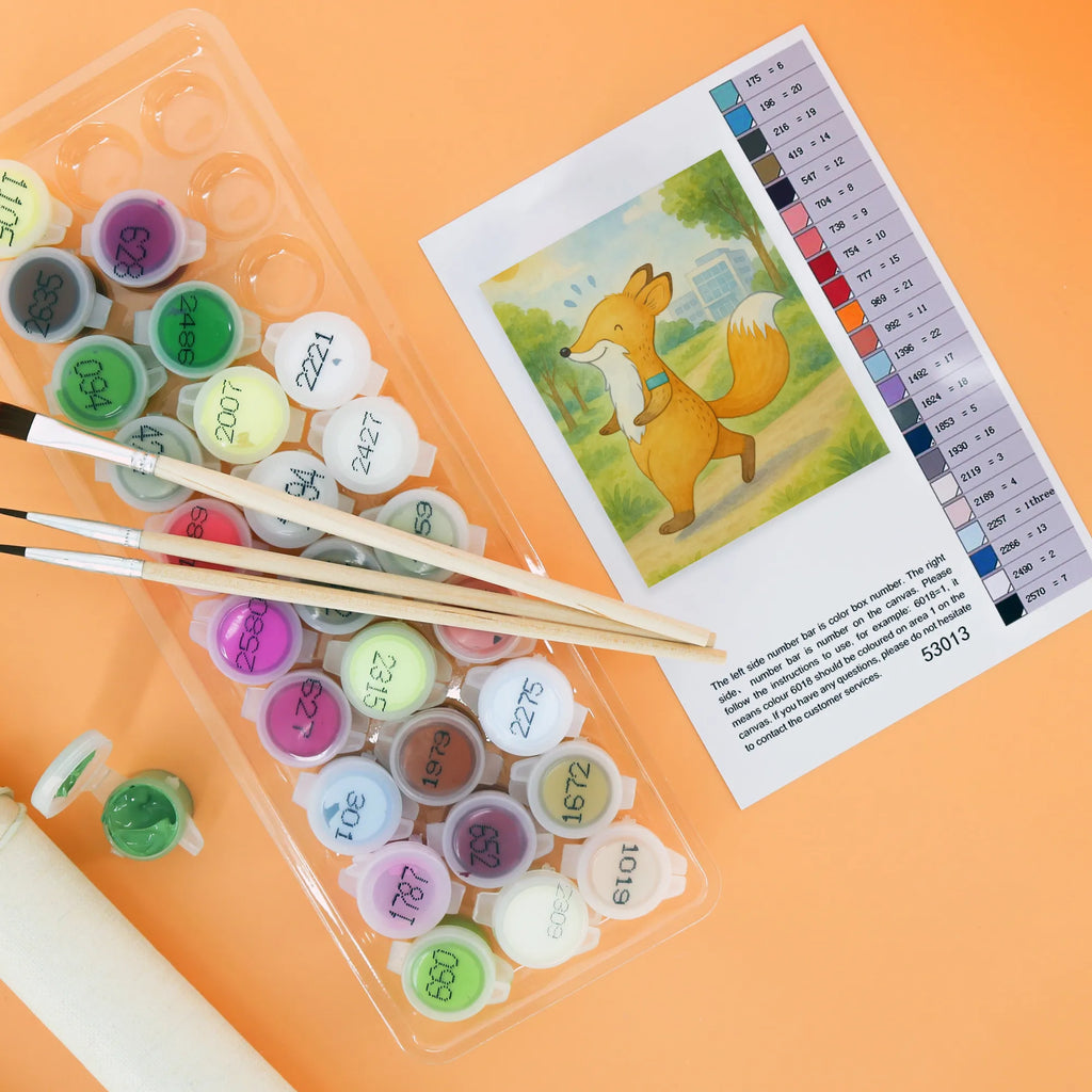 Paint by Numbers Fox Jog Design Bastelidee, Künstler, Baseln, Malen nach Zahlen, DIY, Malen, Kreativität, Kunstwerk, Ausmalbild, Geschenk, Sport, Sportart, Hobby, Schenken, Danke, Dankeschön, Auszeichnung, Gewinn, Sportler, Dauerlauf, Laufen, Joggen, Laufsport