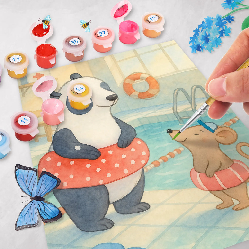 Malowanie według numerów wydra Pływanie Design DIY, Malen, Basteln, Bastelidee, Kunstwerk, Malen nach Zahlen, Kreativität, Künstler, Ausmalbild, Sportler, Schenken, Gewinn, Auszeichnung, Dankeschön, Danke, Hobby, Sportart, Geschenk, Sport, Schwimmen, Schwimmkurs, Wassersport