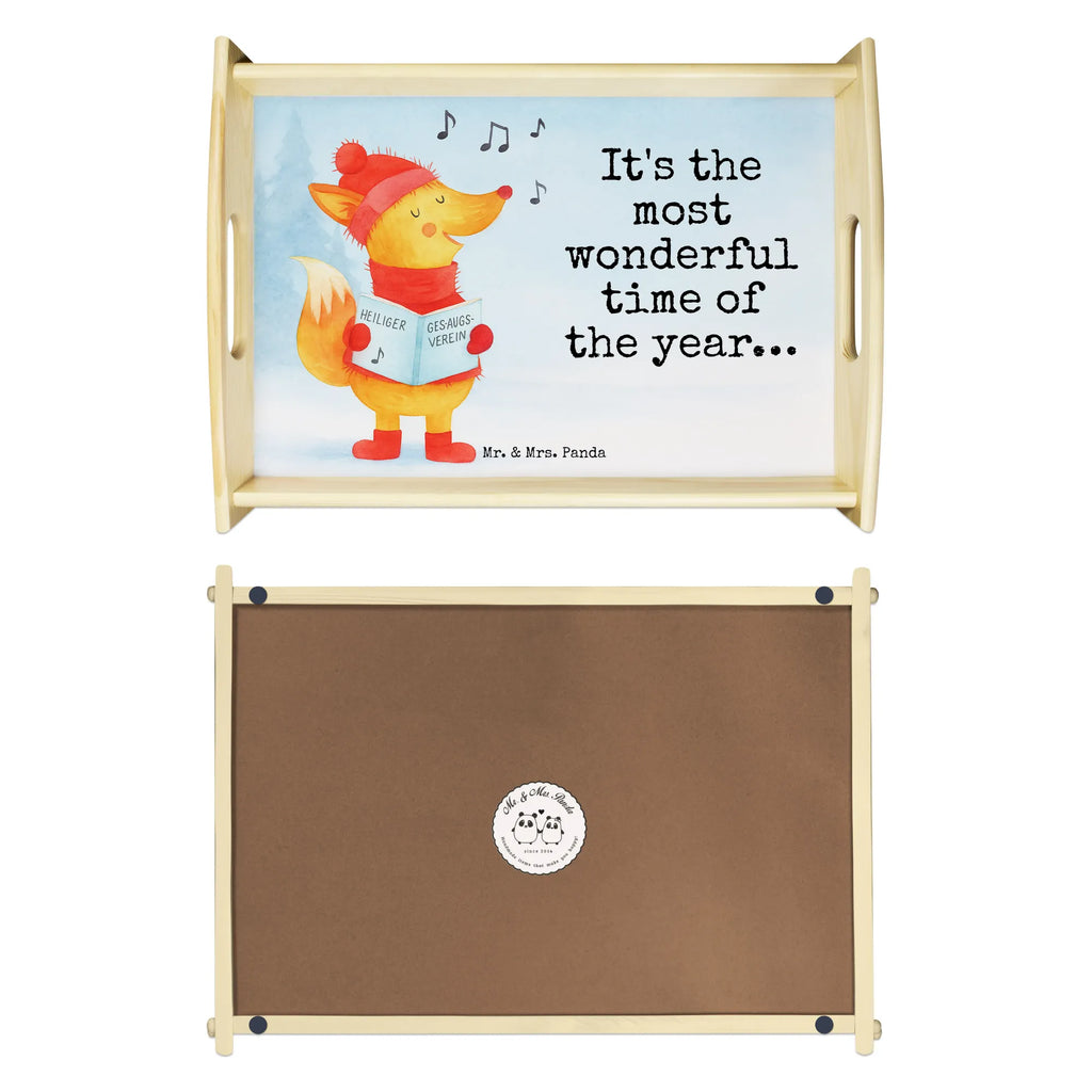 Tablett Fuchs Sänger Design Serviertablett, Dekotablett, Tablett, Küchentablett, Holztablett, Frühstückstablett, Winter, Weihnachten, Weihnachtsdeko, Nikolaus, Advent, Heiligabend, Wintermotiv, Füchse, Sänger, Weihnachtslieder, Fuchs, Geschenk Sänger, Singen