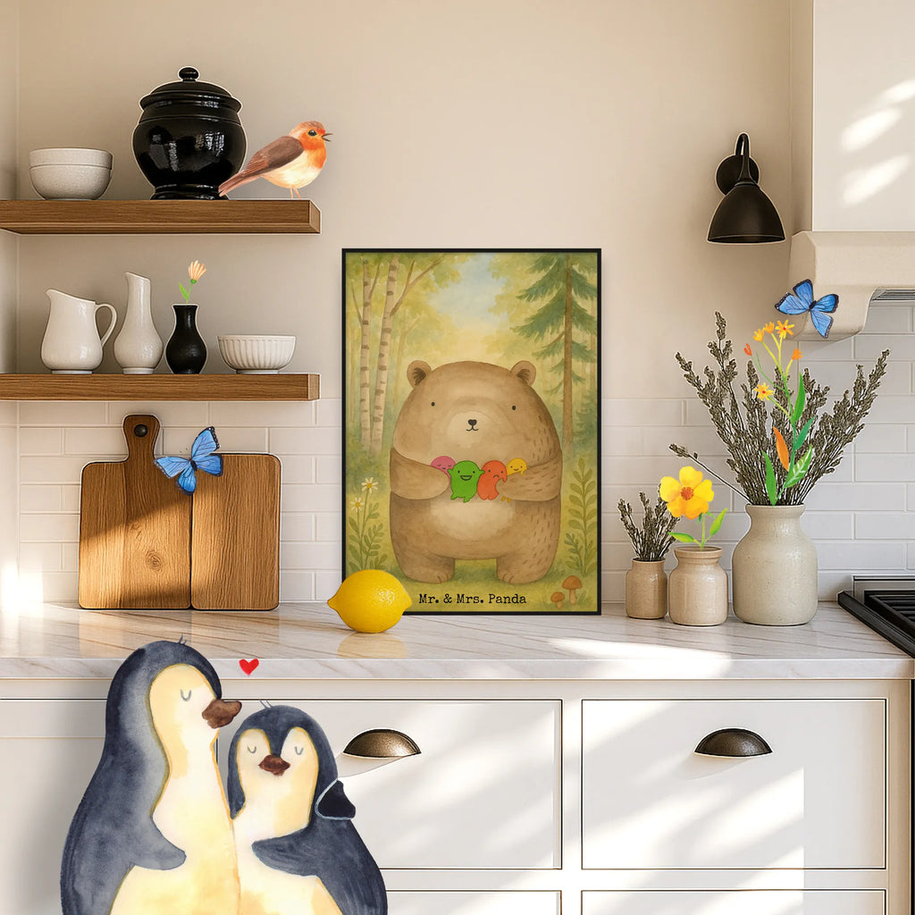 Plakat niedźwiedź uczucie Design Wanddeko Bild, Designposter, Küchenposter, Mr. & Mrs. Panda Poster, Poster, Wanddeko, Raumdekoration, Kinderposter, Handgemaltes Poster, Kunstdruck, Wanddekoration, Bild, Posterdruck, Wandposter, Bär, Teddy, Teddybär, Wahnsinn, Verrückt, Durchgedreht
