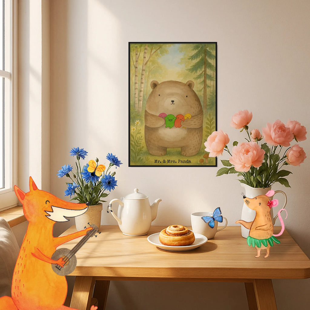 Plakat niedźwiedź uczucie Design Wanddeko Bild, Designposter, Küchenposter, Mr. & Mrs. Panda Poster, Poster, Wanddeko, Raumdekoration, Kinderposter, Handgemaltes Poster, Kunstdruck, Wanddekoration, Bild, Posterdruck, Wandposter, Bär, Teddy, Teddybär, Wahnsinn, Verrückt, Durchgedreht