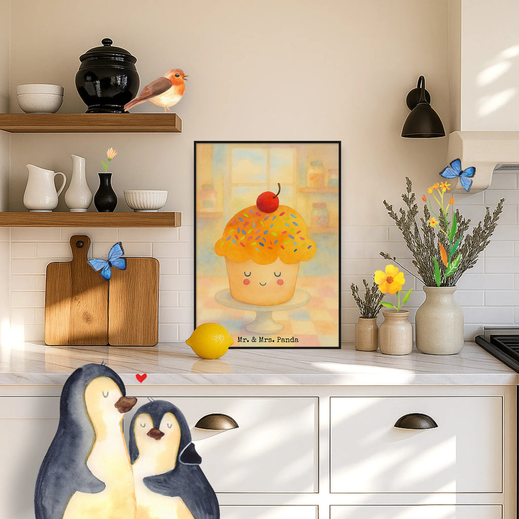 Poster Cupcake Design Posterdruck, Mr. & Mrs. Panda Poster, Wanddeko, Designposter, Wandposter, Wanddekoration, Wanddeko Bild, Raumdekoration, Kinderposter, Kunstdruck, Bild, Poster, Küchenposter, Handgemaltes Poster, Tiermotive, Gute Laune, lustige Sprüche, Tiere, Motivation Sprüche, Geschenk Koch, Küche Deko, Küche Spruch, Muffin, Cupcakes, Wunder, Backen Geschenk