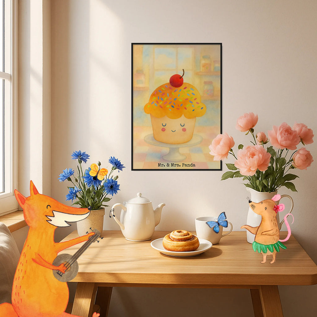 Poster Cupcake Design Posterdruck, Mr. & Mrs. Panda Poster, Wanddeko, Designposter, Wandposter, Wanddekoration, Wanddeko Bild, Raumdekoration, Kinderposter, Kunstdruck, Bild, Poster, Küchenposter, Handgemaltes Poster, Tiermotive, Gute Laune, lustige Sprüche, Tiere, Motivation Sprüche, Geschenk Koch, Küche Deko, Küche Spruch, Muffin, Cupcakes, Wunder, Backen Geschenk