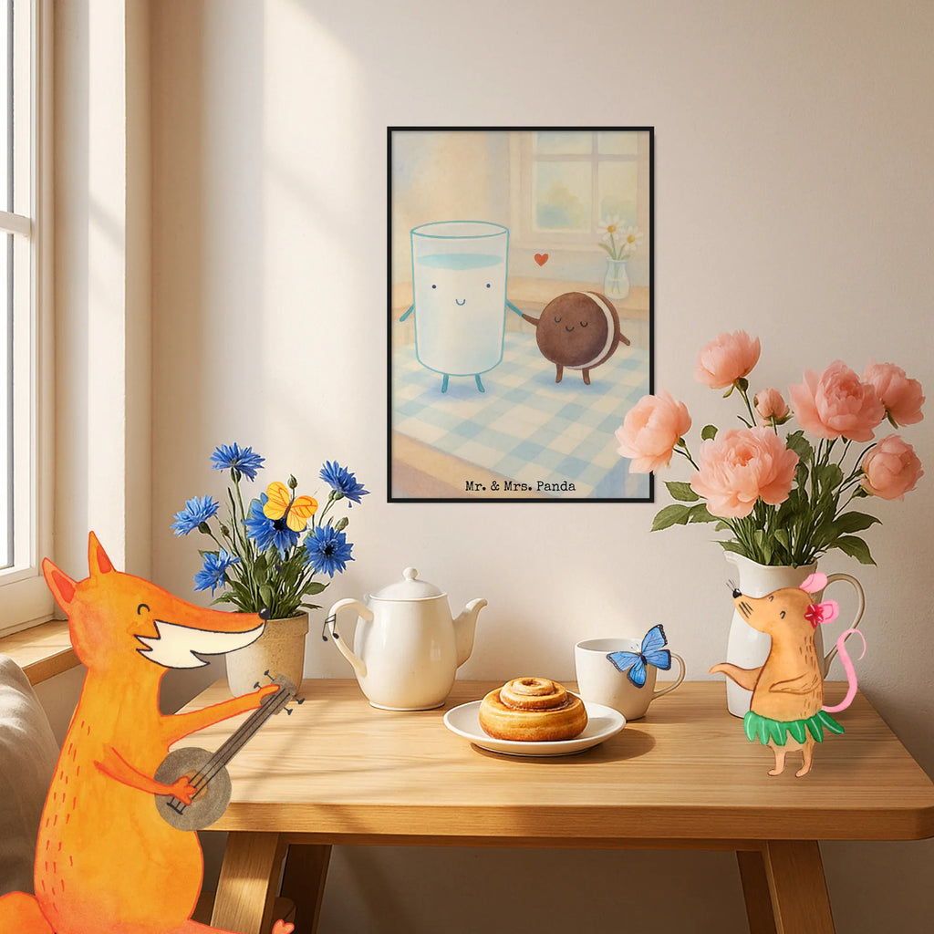 Plakat mleko ciastko Design Küchenposter, Kinderposter, Posterdruck, Wanddekoration, Wanddeko, Designposter, Raumdekoration, Kunstdruck, Poster, Bild, Wandposter, Handgemaltes Poster, Wanddeko Bild, Mr. & Mrs. Panda Poster, Tiermotive, Gute Laune, lustige Sprüche, Tiere, perfektes Paar, Milch, Einladung Frühstück, Kekse, Keks, Cookie, Milk, Motiv süß, Kaffee, romantisch