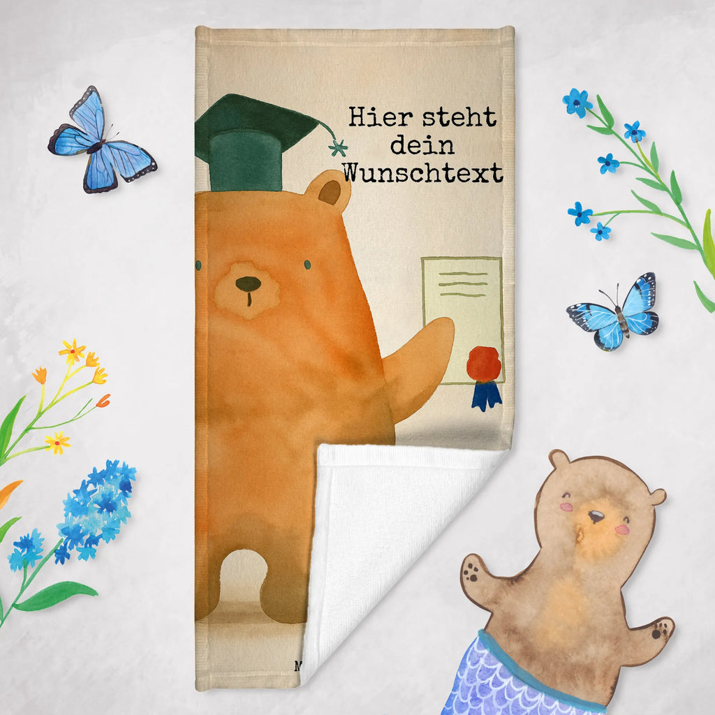 Personalisiertes Badehandtuch Bär Prüfung Design Saunatuch mit Namen, Badetuch mit Namen, Strandtuch mit Namen, Personalisiertes Badetuch, Personalisiertes Handtuch, Duschtuch mit Namen, Kinder Handtuch mit Namen, Bär, Teddy, Teddybär, Prüfung bestanden, Prüfungen, Abschluss, Abschlusszeugnis, Abitur, Zeugnis