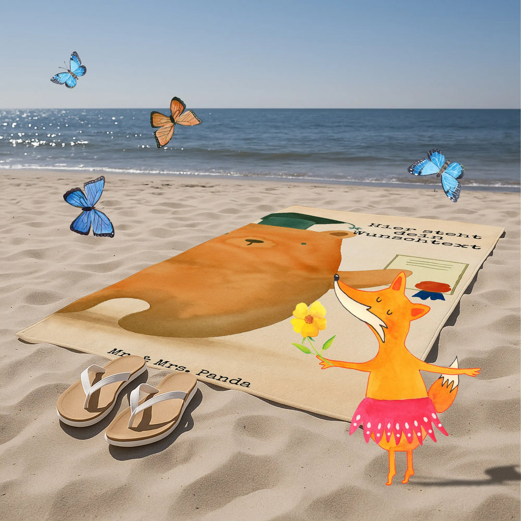 Personalisiertes Badehandtuch Bär Prüfung Design Saunatuch mit Namen, Badetuch mit Namen, Strandtuch mit Namen, Personalisiertes Badetuch, Personalisiertes Handtuch, Duschtuch mit Namen, Kinder Handtuch mit Namen, Bär, Teddy, Teddybär, Prüfung bestanden, Prüfungen, Abschluss, Abschlusszeugnis, Abitur, Zeugnis