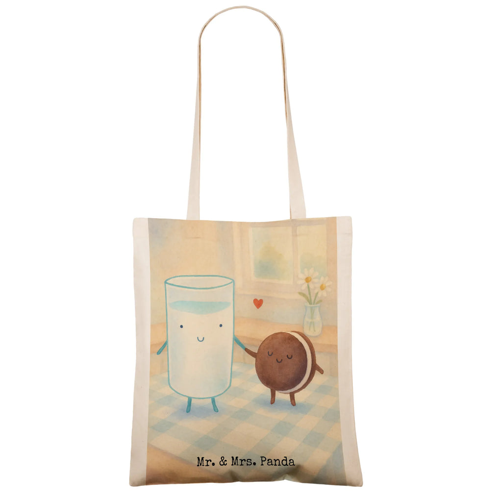 Tote bag milk biscuit Design Carrier bag, bag, shopping bag, shopper, shoulder bag, pouch, jute bag, cloth bag, cotton bag, small animals, cute, funny, cute animal motives, hand drawn, small world, funny sayings, good mood, happy, gifts, gift ideas, special gifts, animal lover, card, motif sweet, Milk, cookie, biscuit, romantic, invitation breakfast, perfect couple, milk, cookies, coffee