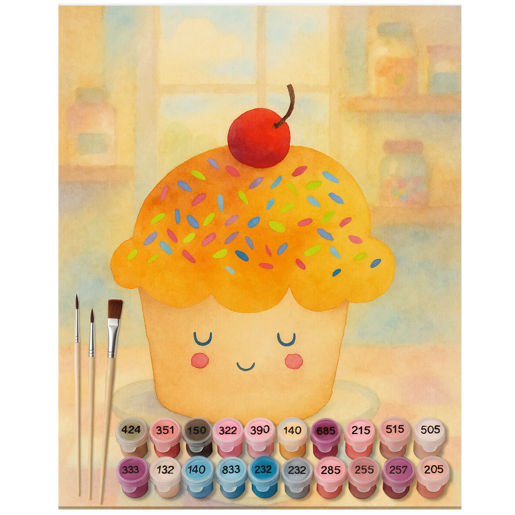 Paint by Numbers Cupcake Design DIY, Kreativität, Malen, Malen nach Zahlen, Ausmalbild, Baseln, Künstler, Bastelidee, Kunstwerk, Tiermotive, Gute Laune, lustige Sprüche, Tiere, Küche Spruch, Backen Geschenk, Geschenk Koch, Küche Deko, Motivation Sprüche, Wunder, Cupcakes, Muffin