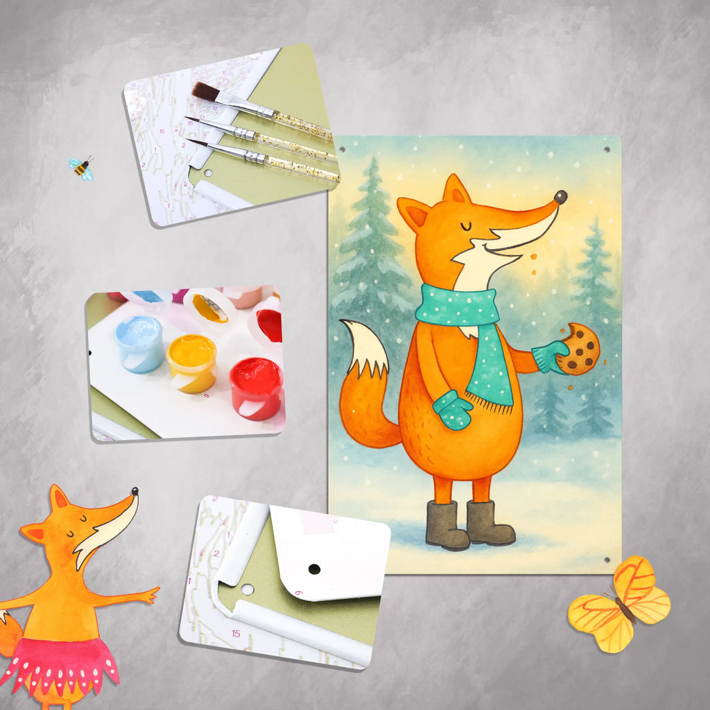 Malen nach Zahlen Metallschild Fuchs Keks Design Kreativität, Ausmalbild, Bastelidee, Kunstwerk, Malen, Malen nach Zahlen, Baseln, Künstler, DIY, Fuchs, Backen Spruch, Plätzchen, Küche Deko, Füchse, Winter, Liebe, Kekse, Weihnachtszeit