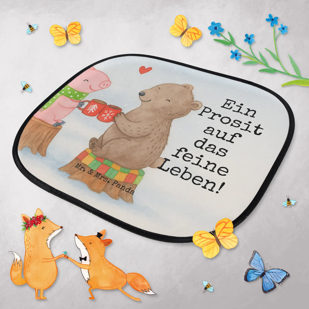 Osłona przeciwsłoneczna do samochodu Ciepły prosiaczek Impreza Design Zima, Boże Narodzenie, dekoracje świąteczne, Mikołaj, Adwent, Wigilia, zimowy motyw