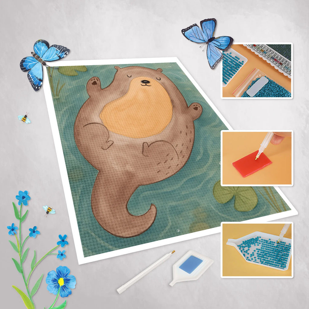 Diamond Painting otter Embrace Design otter, marten, sea otter, European otter, water mammal, aquatic animal, baby otter, predator, water, otter gifts, animal lover, gift ideas for animal lovers, animal, mammal, water animal, gifts for people in love, Otter Sea Otter Lake Otter