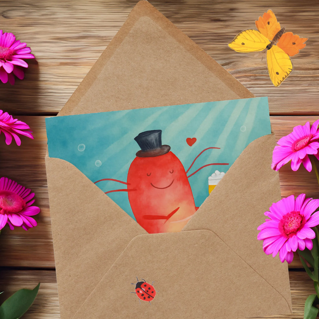 Deluxe Card lobster Wheat Design Seafood, aquatic animals, ocean, sea, fish, shells, corals, reef, whale, narwhal, sea urchin, lobster, platypus, turtle, manatee, crocodile, orca, shrimp, gifts for seafood lovers, water world, underwater animals, underwater world, vacation, deep sea, seafood fans, gift ideas, seafood decoration, seafood posters, inn, bachelorette, beer, economy, cooking, restaurant, beer lover, pub, bachelor, men's household