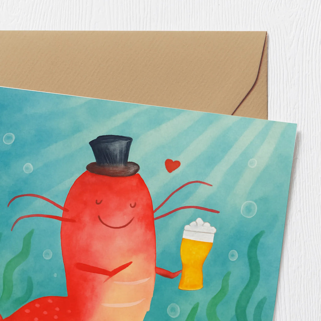 Deluxe Card lobster Wheat Design Seafood, aquatic animals, ocean, sea, fish, shells, corals, reef, whale, narwhal, sea urchin, lobster, platypus, turtle, manatee, crocodile, orca, shrimp, gifts for seafood lovers, water world, underwater animals, underwater world, vacation, deep sea, seafood fans, gift ideas, seafood decoration, seafood posters, inn, bachelorette, beer, economy, cooking, restaurant, beer lover, pub, bachelor, men's household