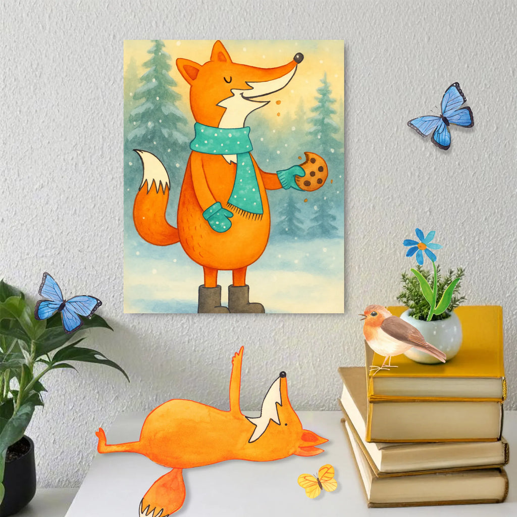 Malowanie według numerów lis ciasteczko Design Kunstwerk, Kreativität, Malen, DIY, Malen nach Zahlen, Künstler, Ausmalbild, Baseln, Bastelidee, Fuchs, Füchse, Backen Spruch, Winter, Weihnachtszeit, Kekse, Plätzchen, Liebe, Küche Deko