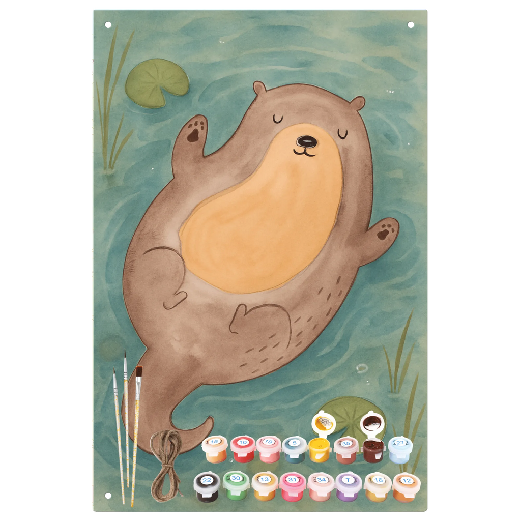 Malen nach Zahlen Metallschild Otter Umarmen Design Malen nach Zahlen, Malen, Bastelidee, DIY, Baseln, Künstler, Ausmalbild, Kreativität, Kunstwerk, Otter, Fischotter, Seeotter, Otter Seeotter See Otter