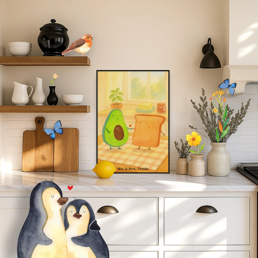 Plakat Awokado Tost Design Bild, Poster, Designposter, Mr. & Mrs. Panda Poster, Kinderposter, Wanddekoration, Posterdruck, Kunstdruck, Raumdekoration, Wandposter, Wanddeko, Wanddeko Bild, Handgemaltes Poster, Küchenposter, Avocado, Veggie, Vegan, Gesund, Toastbrot, Jahrestag, Hochzeitsgeschenk, Freund, Verlobungsparty, Jahrestagsgeschenk, Verlobt, Toast, Liebespaar, Freundin, Hochzeit, Pärchen
