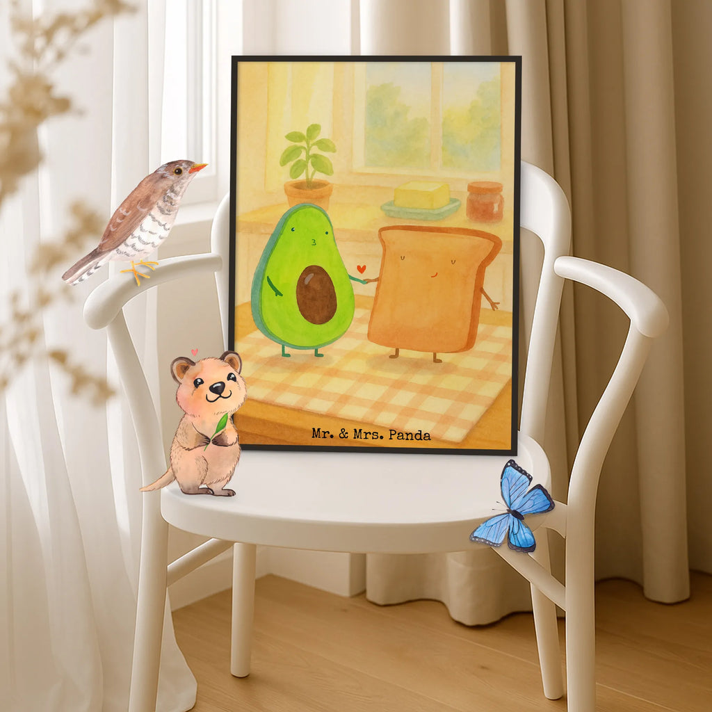 Plakat Awokado Tost Design Bild, Poster, Designposter, Mr. & Mrs. Panda Poster, Kinderposter, Wanddekoration, Posterdruck, Kunstdruck, Raumdekoration, Wandposter, Wanddeko, Wanddeko Bild, Handgemaltes Poster, Küchenposter, Avocado, Veggie, Vegan, Gesund, Toastbrot, Jahrestag, Hochzeitsgeschenk, Freund, Verlobungsparty, Jahrestagsgeschenk, Verlobt, Toast, Liebespaar, Freundin, Hochzeit, Pärchen