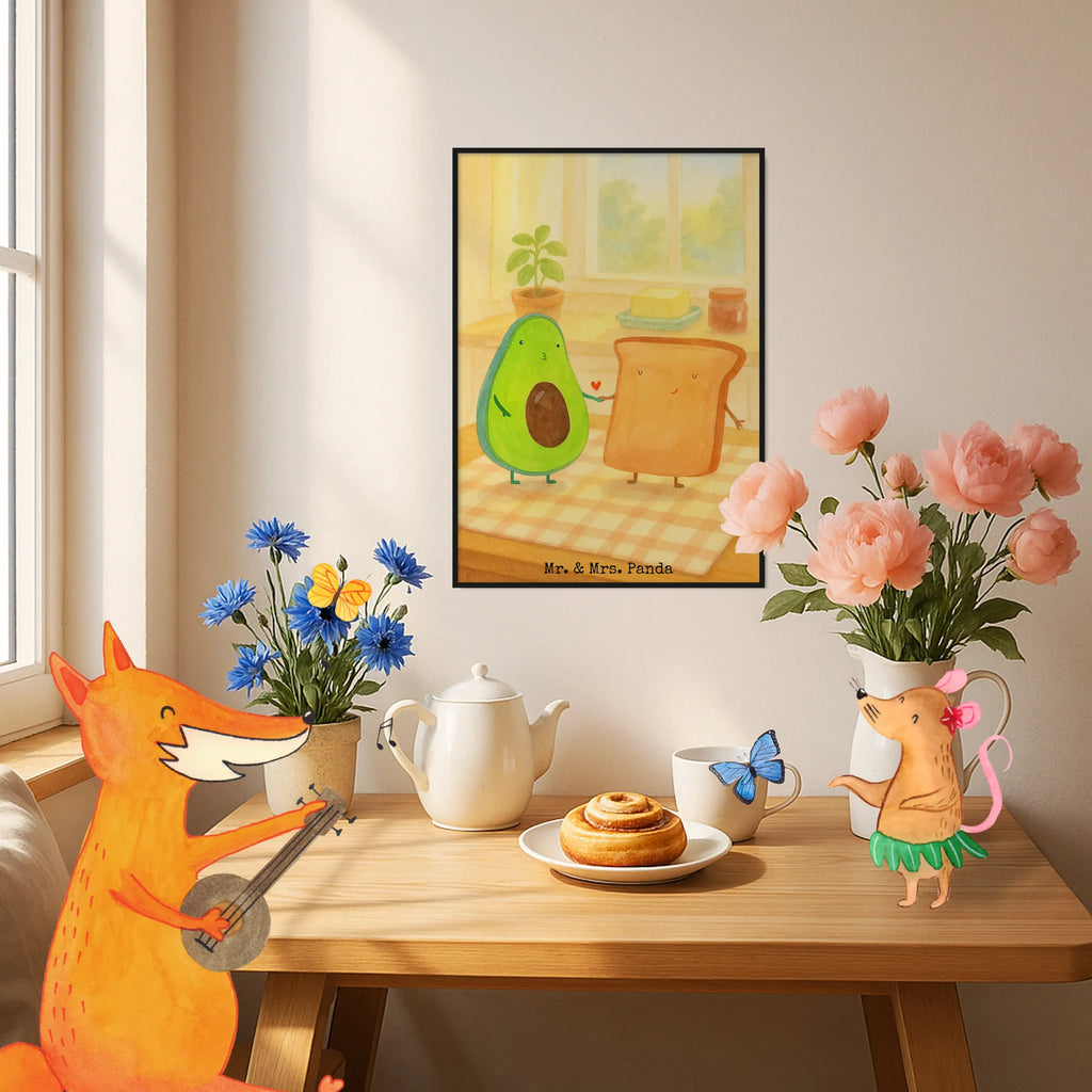 Plakat Awokado Tost Design Bild, Poster, Designposter, Mr. & Mrs. Panda Poster, Kinderposter, Wanddekoration, Posterdruck, Kunstdruck, Raumdekoration, Wandposter, Wanddeko, Wanddeko Bild, Handgemaltes Poster, Küchenposter, Avocado, Veggie, Vegan, Gesund, Toastbrot, Jahrestag, Hochzeitsgeschenk, Freund, Verlobungsparty, Jahrestagsgeschenk, Verlobt, Toast, Liebespaar, Freundin, Hochzeit, Pärchen