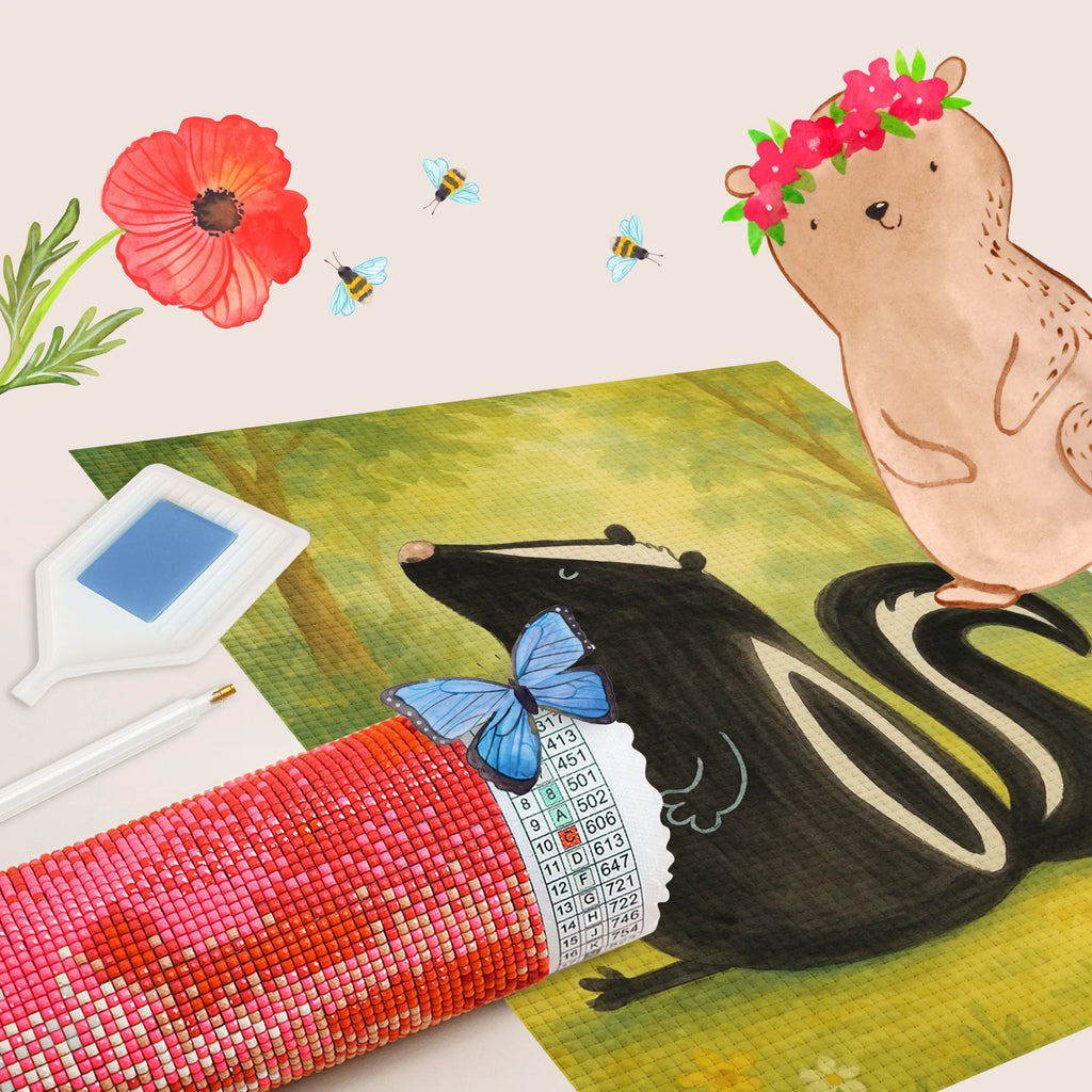 Diamond Painting skunk Sit Design Skunk, stinky, predator, skunk, law, stinker, wild animal, office, know-it-all, slogan