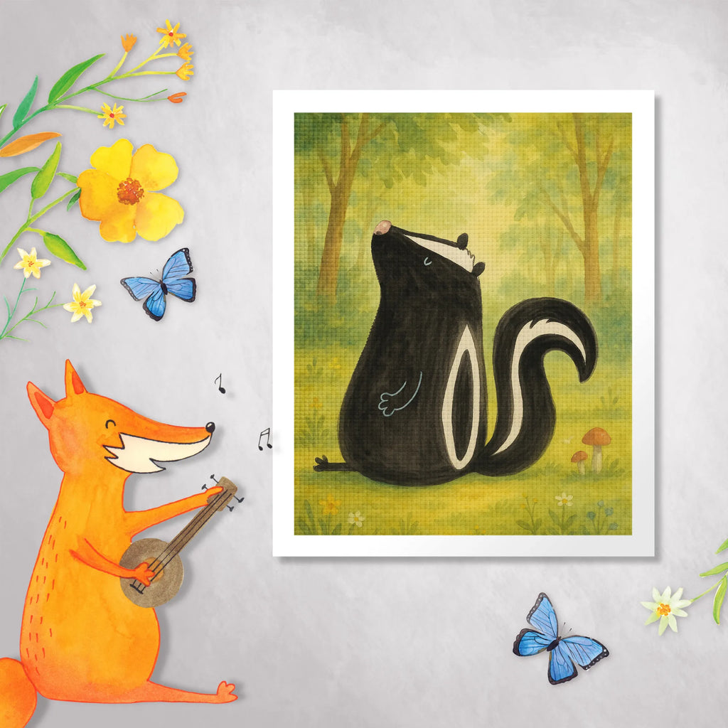 Diamond Painting skunk Sit Design Skunk, stinky, predator, skunk, law, stinker, wild animal, office, know-it-all, slogan