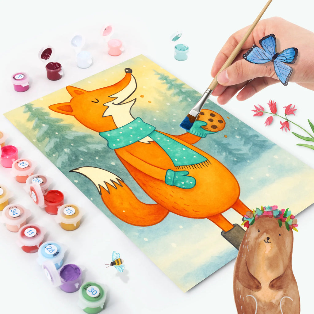 Malowanie według numerów lis ciasteczko Design Kunstwerk, Kreativität, Malen, DIY, Malen nach Zahlen, Künstler, Ausmalbild, Baseln, Bastelidee, Fuchs, Füchse, Backen Spruch, Winter, Weihnachtszeit, Kekse, Plätzchen, Liebe, Küche Deko