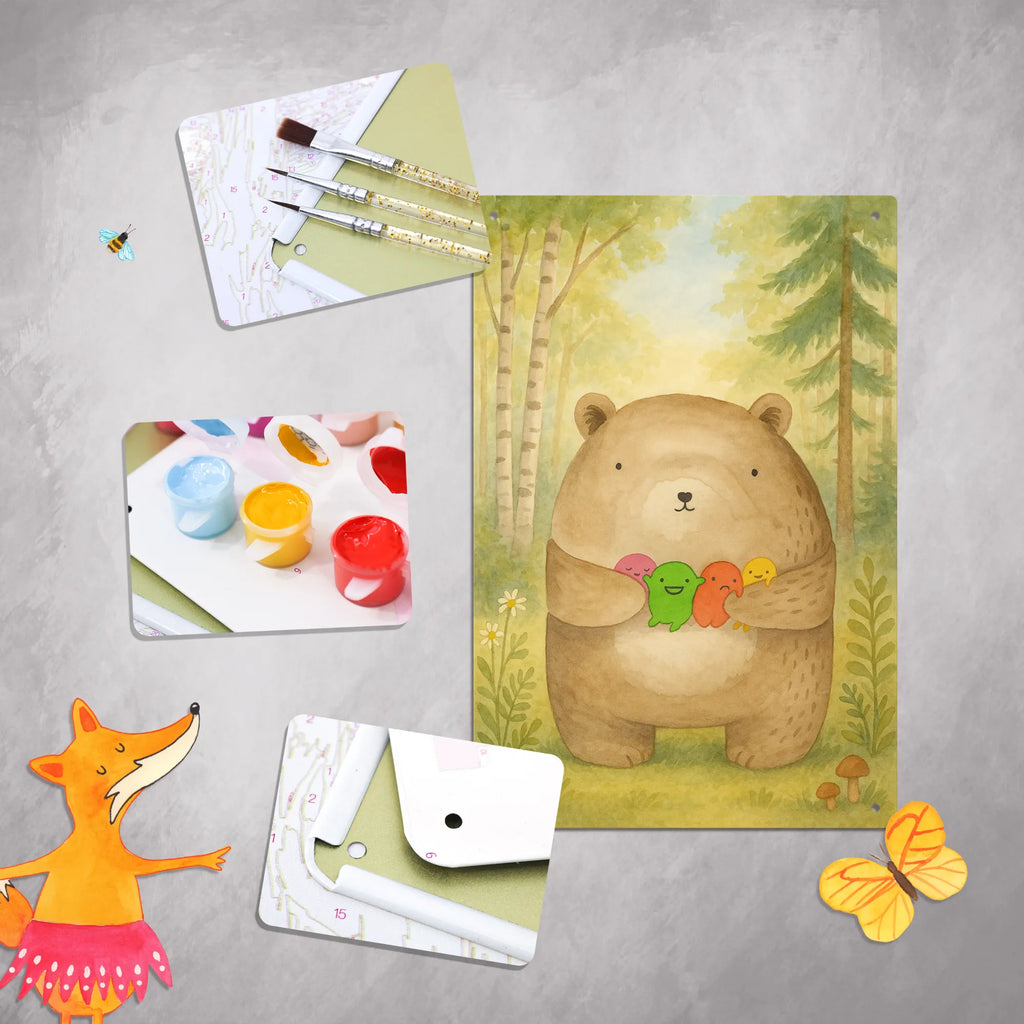 Paint by Numbers Metal Sign bear Feeling Design bear, teddy, teddy bear, cuddly toy, Madness, Bear