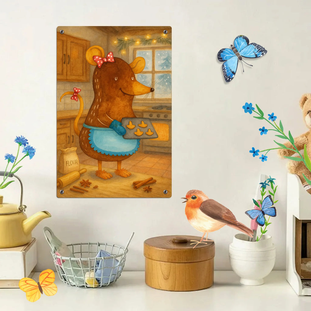 Paint by Numbers Metal Sign Mouse Cookies Design Winter, Christmas, Christmas time, snow, cookies, christmas baking, christmas, christmas cookies, mouse, chaosqueen, winter, baking