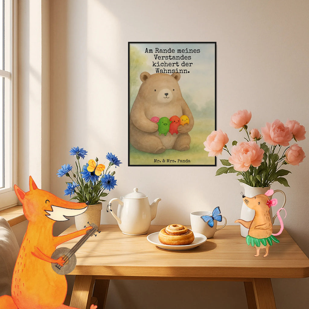 Plakat niedźwiedź uczucie Design Wanddeko Bild, Designposter, Küchenposter, Mr. & Mrs. Panda Poster, Poster, Wanddeko, Raumdekoration, Kinderposter, Handgemaltes Poster, Kunstdruck, Wanddekoration, Bild, Posterdruck, Wandposter, Bär, Teddy, Teddybär, Wahnsinn, Verrückt, Durchgedreht