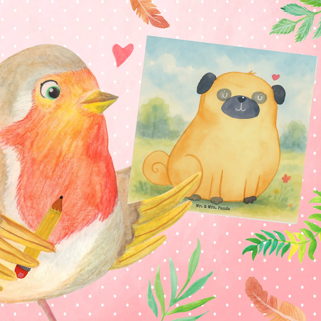 Karta Deluxe Mops Design Pies, motyw psa, zwierzę domowe, rasa psa, miłośnik zwierząt, właściciel psa, powiedzenia