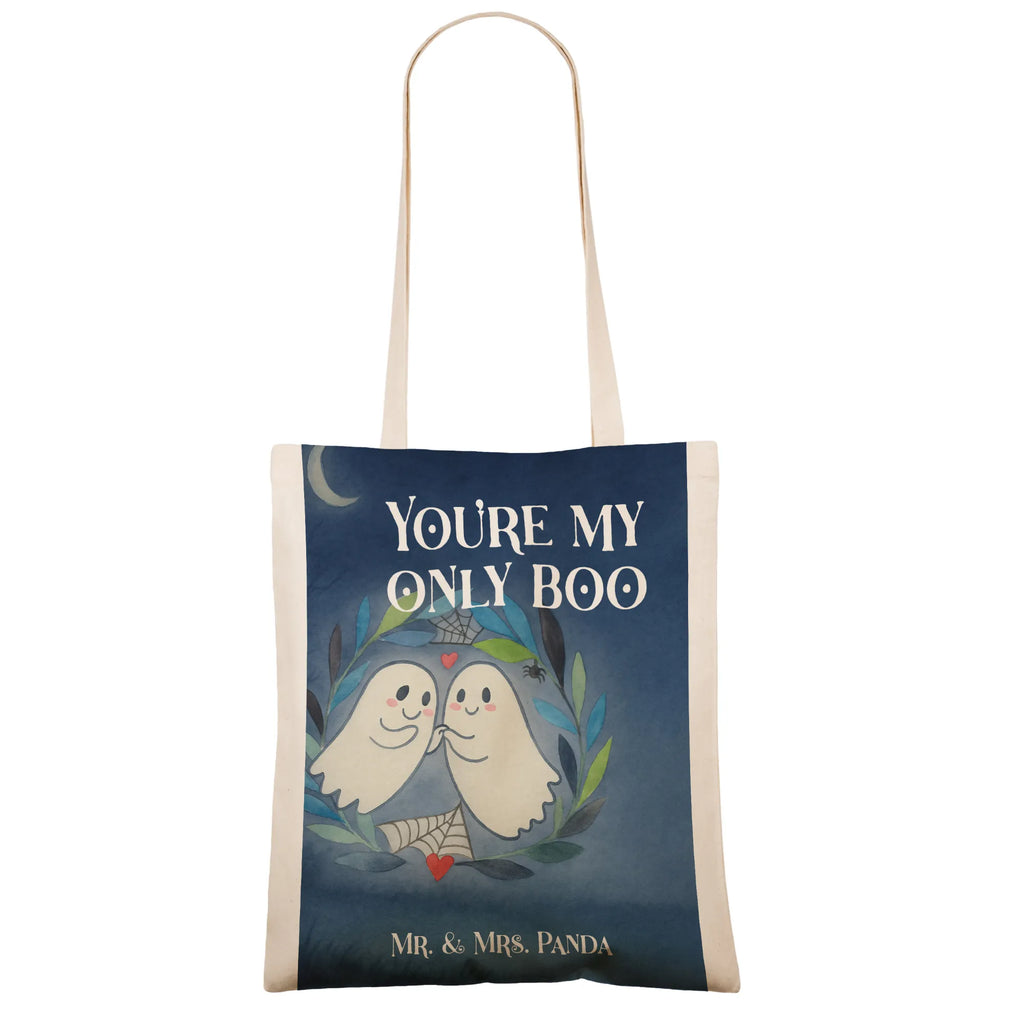 Tote bag Ghosts Dear Design Beuteltasche, Tasche, Jutetasche, Beutel, Badetasche, Einkaufstasche, Schultertasche, Stofftasche, Stoffbeutel, Strandtasche, Tragetasche, Laptoptasche, Einkaufstüte, Jutebeutel, Shopper, Umhängetasche, Halloween, Deko, Martinssingen, Dekoration, Geschenke, Schenken, Verliebt, Gespenst, Paar