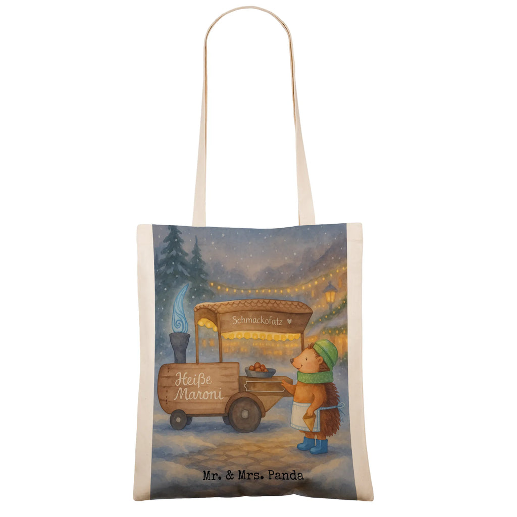 Tragetasche Igel Maronen Design Tasche, Schultertasche, Shopper, Umhängetasche, Laptoptasche, Jutetasche, Einkaufstasche, Stofftasche, Beuteltasche, Tragetasche, Jutebeutel, Einkaufstüte, Stoffbeutel, Badetasche, Beutel, Strandtasche, Winter, Weihnachten, Weihnachtsdeko, Nikolaus, Advent, Heiligabend, Wintermotiv, Duft, Weihnachtsmarkt, Maronen, Kastanien