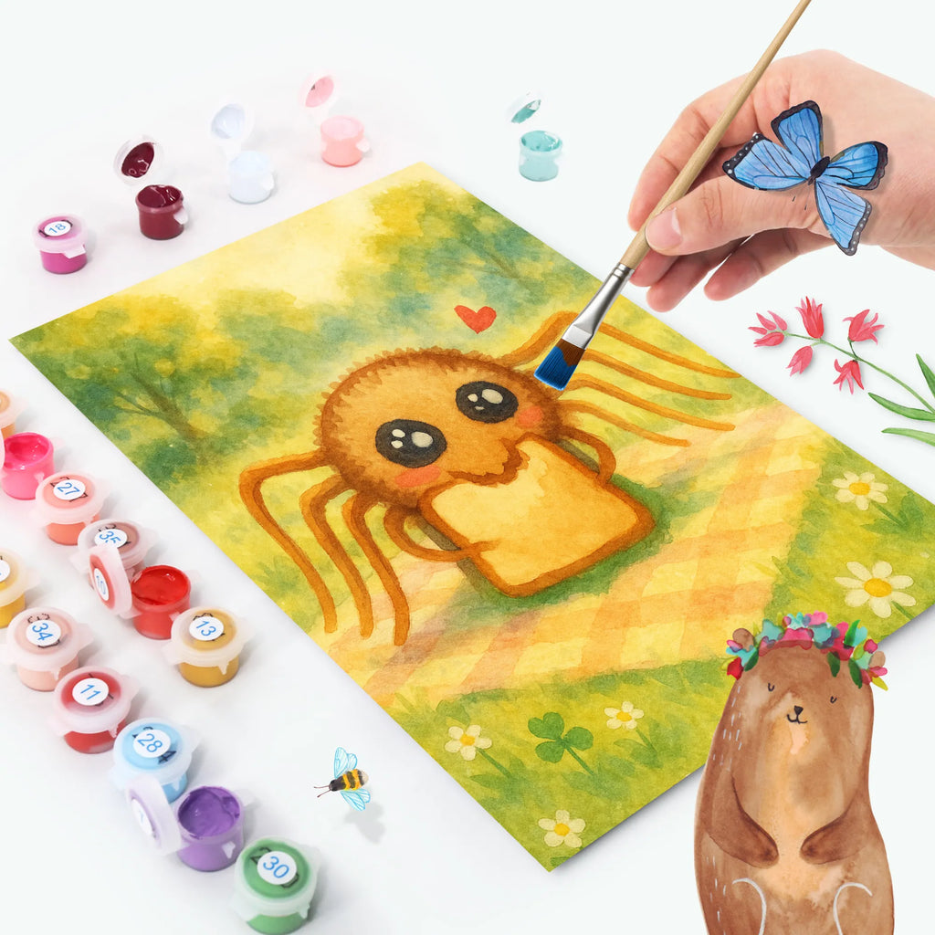 Paint by Numbers Spider Agathe Sandwich Design Kunstwerk, DIY, Ausmalbild, Malen nach Zahlen, Bastelidee, Künstler, Malen, Baseln, Kreativität, Spinne Agathe, Spinne, Agathe, Videos, Merchandise, Lebensfreude, Glück, Hunger, Hungrig, Verfressen, Alles wird gut, Mut