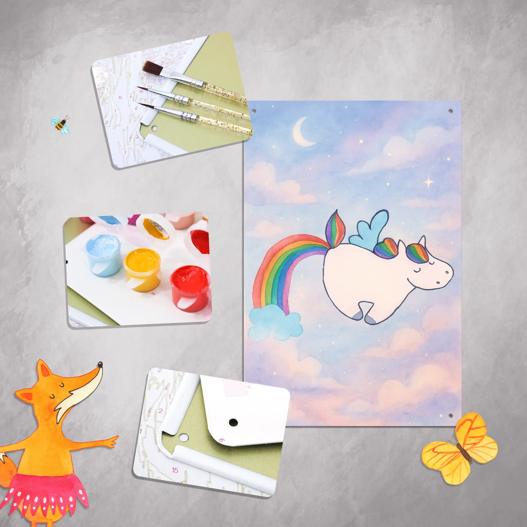 Paint by Numbers Metal Sign unicorn Pegasus Design unicorn, unicorns, pegasus, playing, Unicorn, rainbow, saying fun, unicorn love, glitter, growing up, reality
