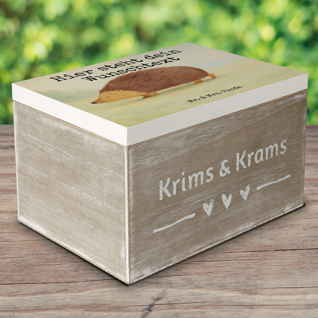 Personalizowane drewniane pudełko jeż serca Design Motywy zwierzęce, dobra energia, zabawne powiedzonka, zwierzęta