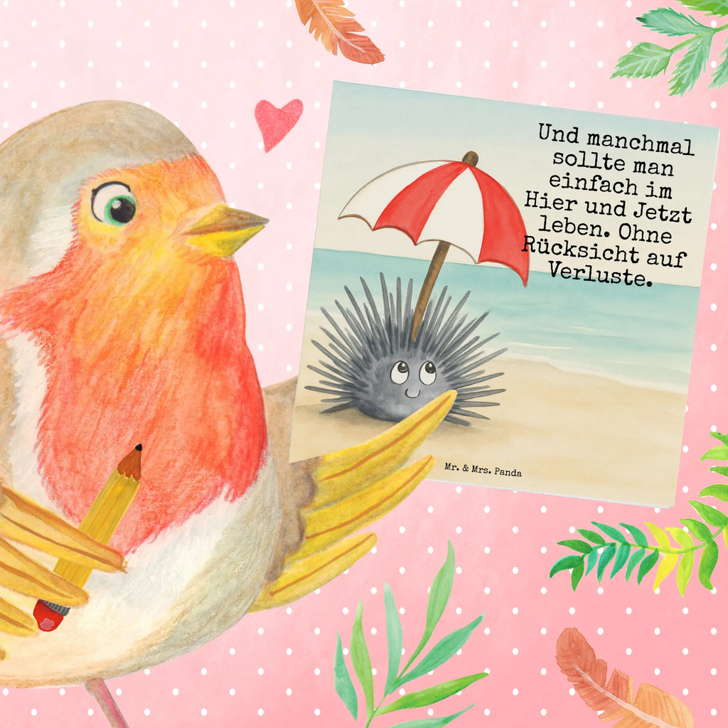 Deluxe Karte Seeigel Design Karte, Grußkarte, Klappkarte, Einladungskarte, Glückwunschkarte, Hochzeitskarte, Geburtstagskarte, Hochwertige Grußkarte, Hochwertige Klappkarte, Meerestiere, Meer, Urlaub, Seeigel, Achtsamkeit, Selbstakzeptanz, Selbstliebe, Hier und Jetzt, Leben, Lebe