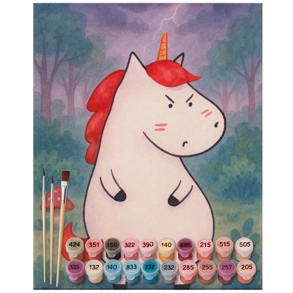 Paint by Numbers unicorn Fury Design unicorn, unicorns, work, Unicorn, office, announcement, colleg gift, reality, office gift, listless, angry, stupid questions