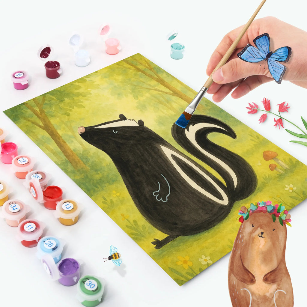 Paint by Numbers skunk Sit Design Kreativität, Malen nach Zahlen, Baseln, Künstler, Malen, Kunstwerk, DIY, Bastelidee, Ausmalbild, Stinktier, Skunk, Stinker, Raubtier, Besserwisser, Wildtier, Stinki, Spruch, Büro, Recht