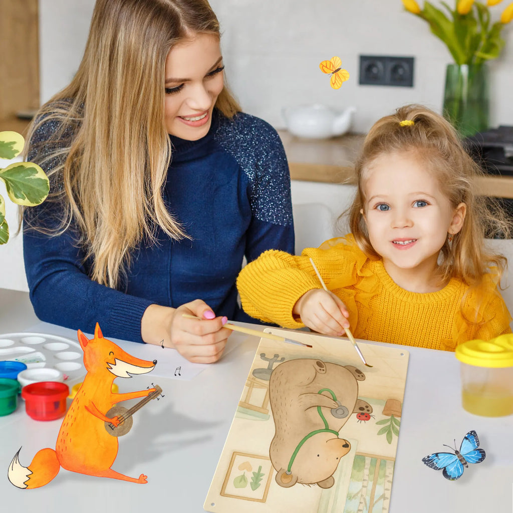 Paint by Numbers Metal Sign bear Physician Design bear, teddy, teddy bear, cuddly toy, Professor, Doctor, Bear