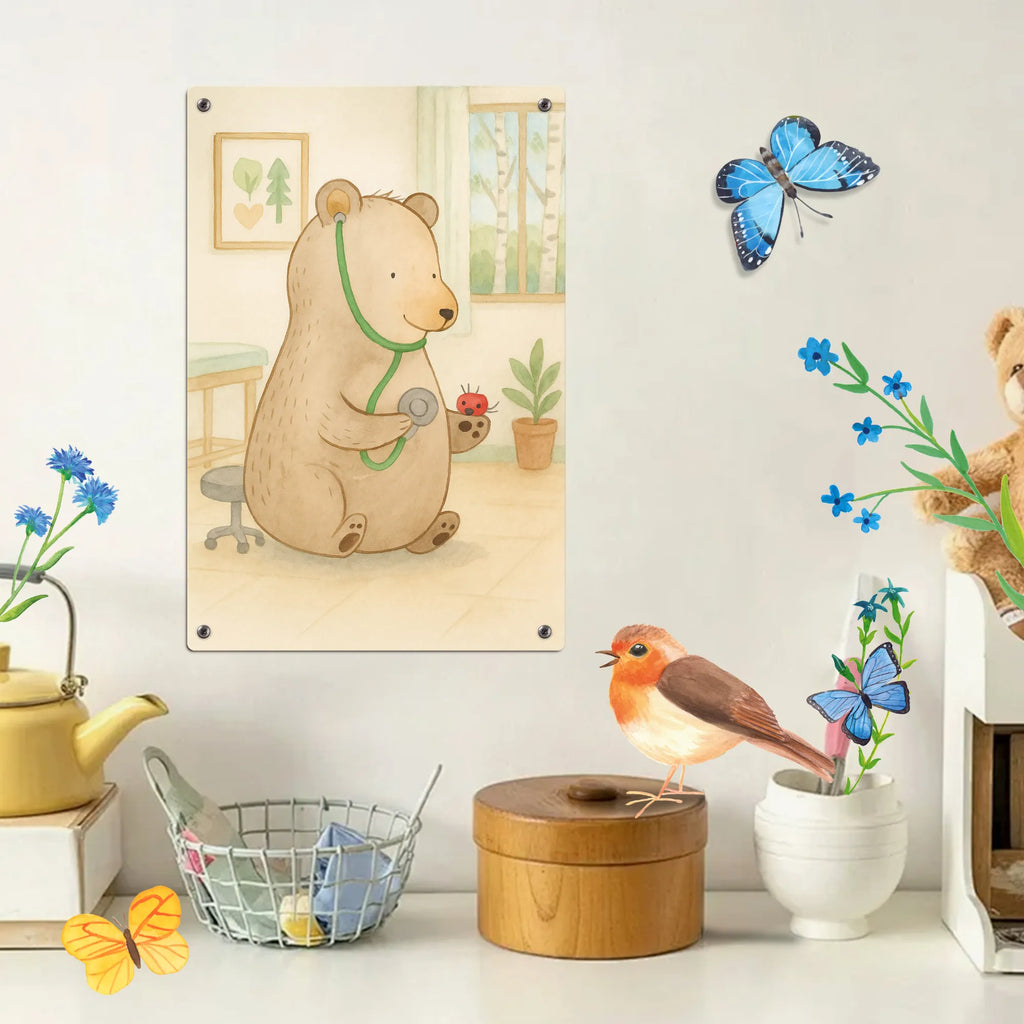 Paint by Numbers Metal Sign bear Physician Design bear, teddy, teddy bear, cuddly toy, Professor, Doctor, Bear