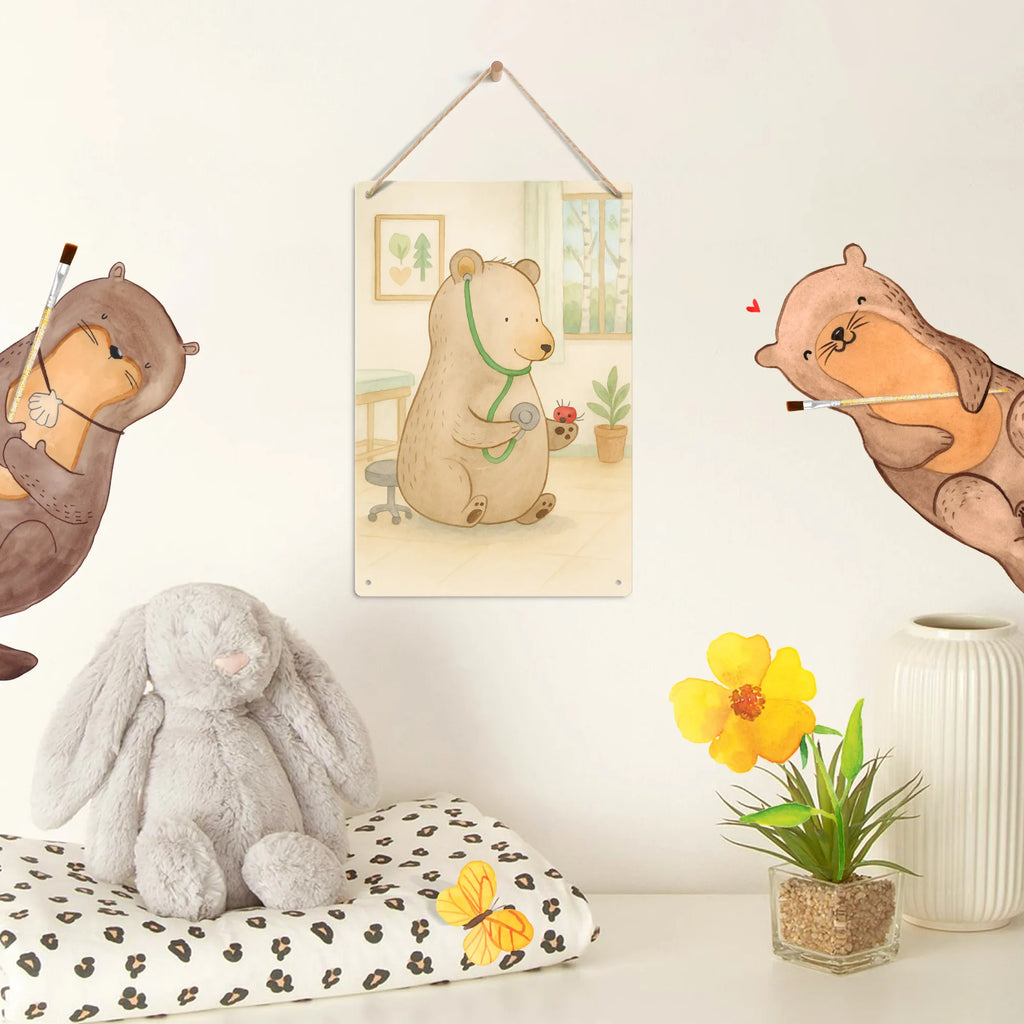 Paint by Numbers Metal Sign bear Physician Design bear, teddy, teddy bear, cuddly toy, Professor, Doctor, Bear