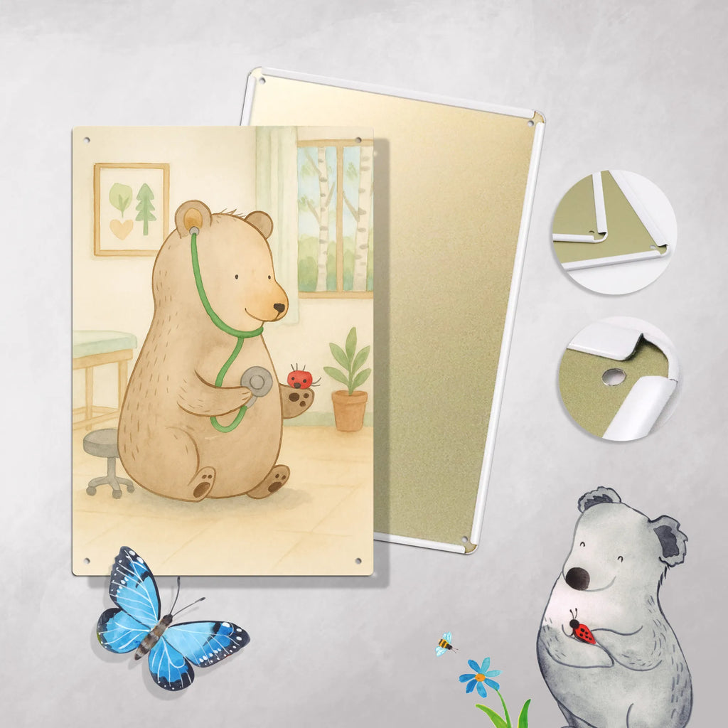 Paint by Numbers Metal Sign bear Physician Design bear, teddy, teddy bear, cuddly toy, Professor, Doctor, Bear