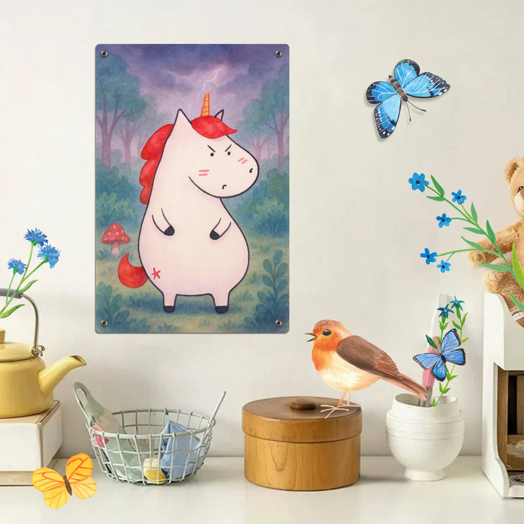 Metalowy szyld do malowania po numerach Jednorożec gniew Design Jednorożec, jednorożce, dekoracje jednorożca, jednorożec